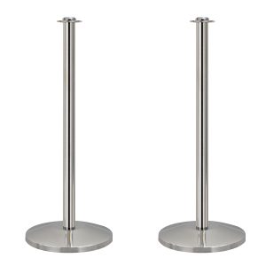 QueueWay® Economy Post and Rope Barrier, Twin Pack, Available in Polished Bradd or Polished Stainless, QWAY314-2P, Lawrence, Tensator.