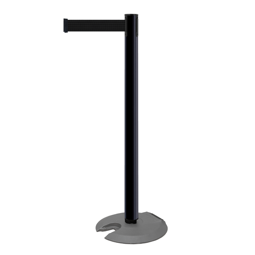 Tensabarrier Rollabarrier Black Post Black Webbing