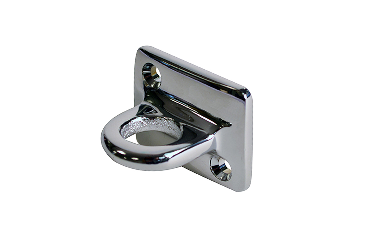 Lawrence® Wall Receiver Hook Loop for Post and Rope, Barrier Chrome, 509-1P, Queueway, Tensator.