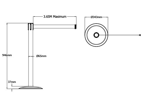 Tensabarrier Popular Post With Retractable Belt