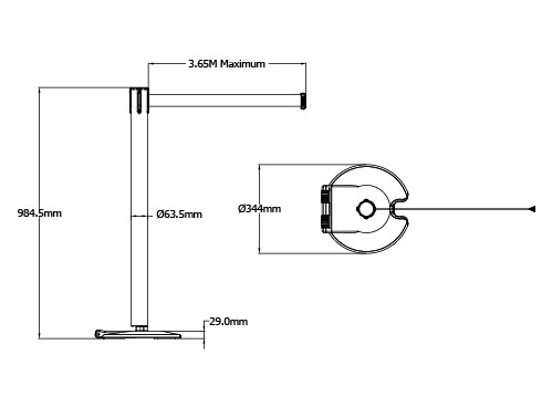 tensabarrier-retractable-rollabarrier-post Tensabarrier Retractable Rollabarrier Post