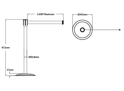 tensabarrier-safety-post-with-retractable-belt Tensabarrier Facility Post Plastic Retractable Belt Barrier