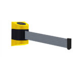 Tensabarrier Midi Wall Unit in Yellow with Grey Webbing