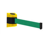 Tensabarrier Midi Wall Unit in Yellow with Green Webbing