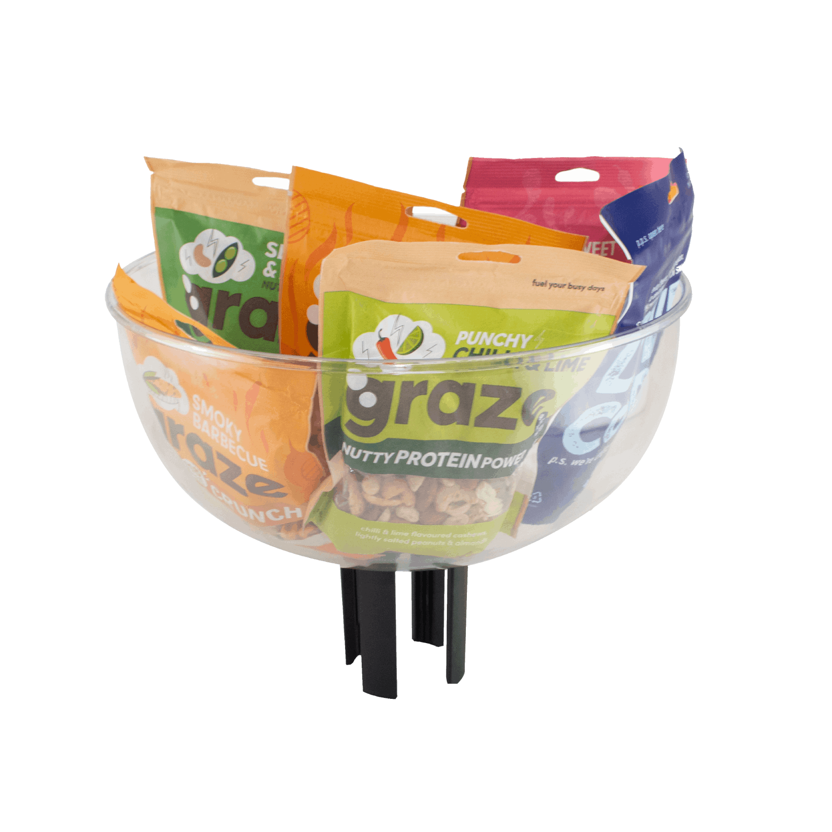 Tensabowl Merchandising Impulse Bowl with Snacks, PA6, Queueway, Lawrence, Tensator.