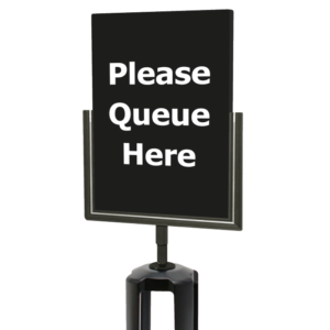 Tensabarrier A4 Sign Holder Black Portrait, TB-SHA4P-33S-1, Queueway, Tensator.