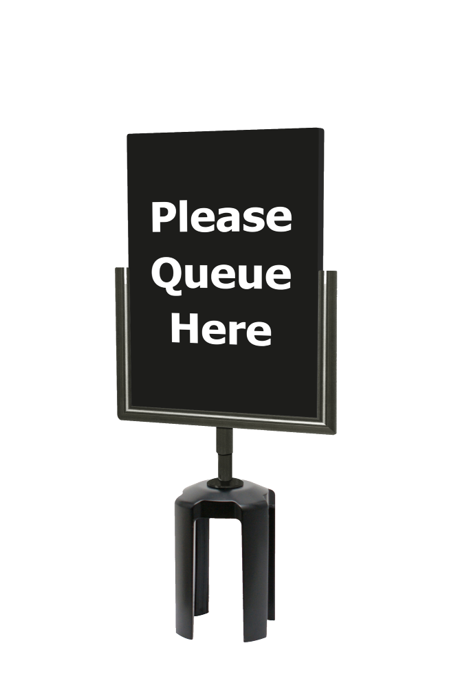 Tensabarrier A4 Sign Holder Black Portrait, TB-SHA4P-33S-1, Queueway, Tensator.
