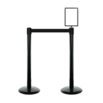 Tensabarrier Twin Pack with Black Webbing & Sign holder, Tensator